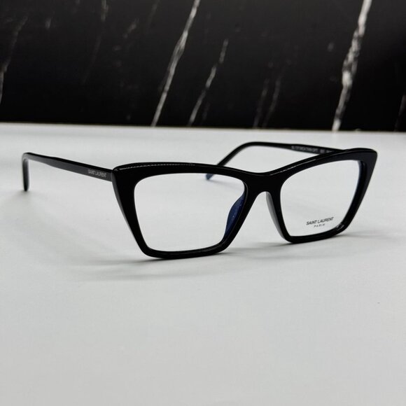 NEW SL737 MICA THIN OPT 001 SAINT LAURENT BLACK WOMEN SAINT LAURENT EYEGLASSES - Picture 3 of 9